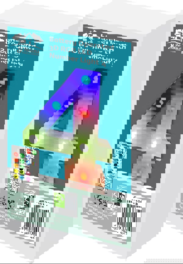 St Helens Battery Operated RGB Number With Remote Control Number 4