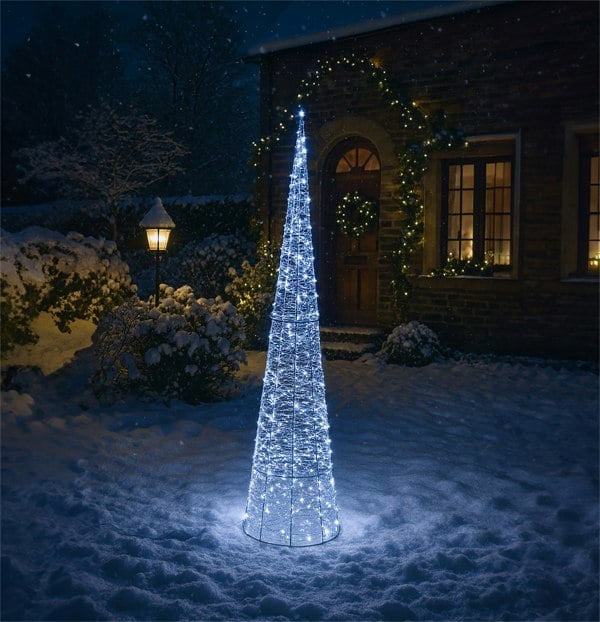Xmas Haus 32x32x150cm Silver Tower Tree 350w MicroLed 5M Lea