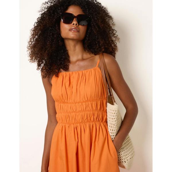 Blue Vanilla Ruched Binding Strappy Midi Dress