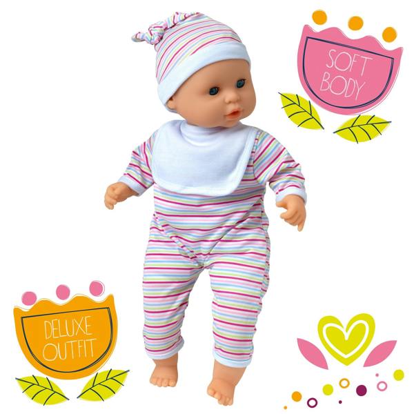 Dolls World Baby Babble 38cm Soft Bodied Doll With 16 Sounds - For ages 18 months+