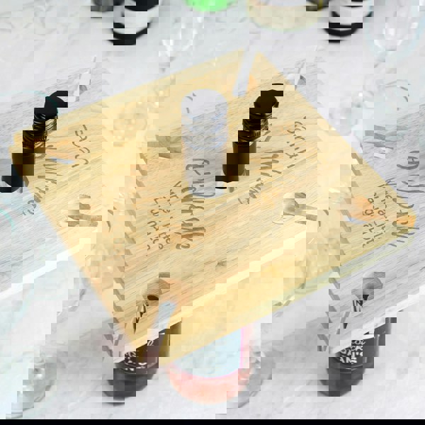 Personalised Memento Company Personalised Wine O'clock Four Wine Glass Holder & Bottle Holder