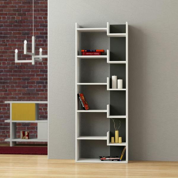 Decortie Oppa Modern Bookcase Display Unit Anthracite 62.4cm