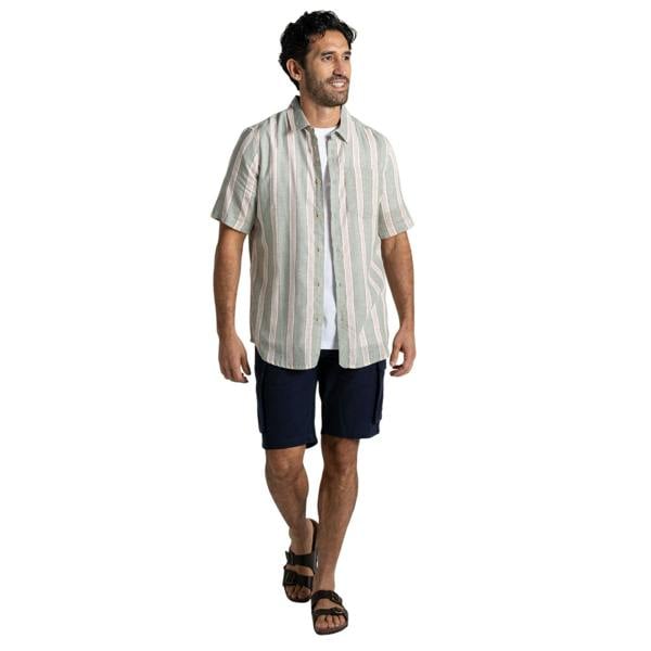 Craghoppers Mens Argino Stripe Short-Sleeved Shirt - Lichen Green - 