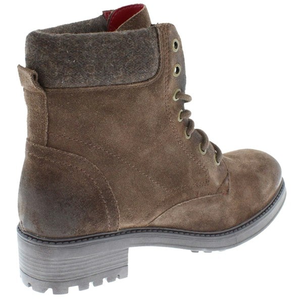 Frank James Warwick Suede Leather Womens Lace Up Block Heel Ankle Boots
