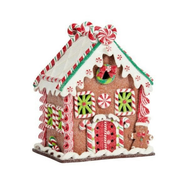 Samuel Alexander 23cm Battery Operated LED Christmas Gingerbread Candy Chalet Decoration