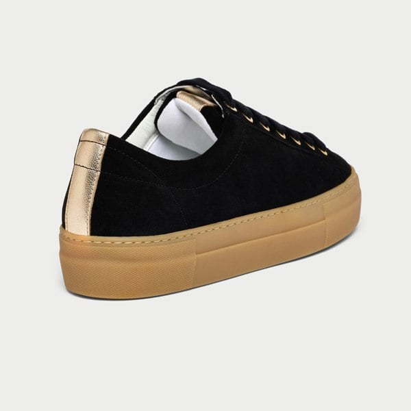 Calla Shoes Saturn - Black & Champagne Wide Fit Trainers