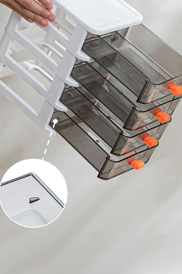 Living and Home Desktop Drawer Transparent Stationery Storage Box