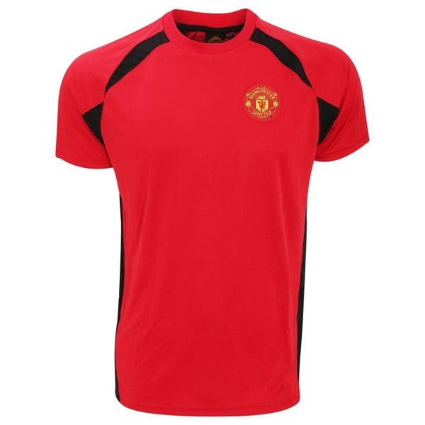 Manchester United FC Boys Panel T-Shirt - Red/Black/Yellow