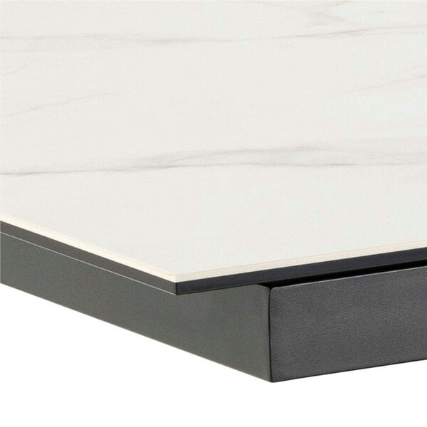 Wyld Haus Perth 168cm White Ceramic Extendable Dining Table Industrial Black Metal Legs