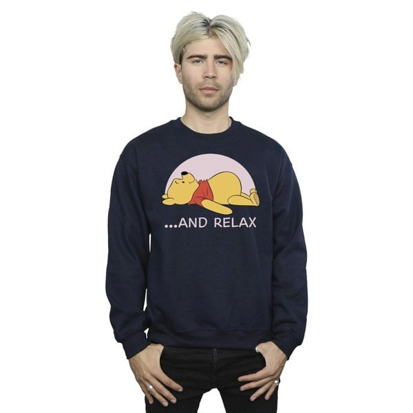 Disney Mens Winnie The Pooh Relax Sweatshirt - Navy Blue