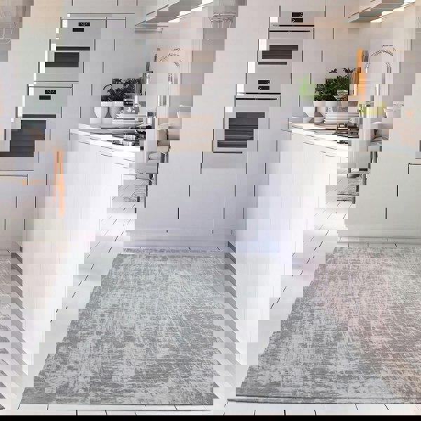 Machine Washable Flatweave Rug in Grey