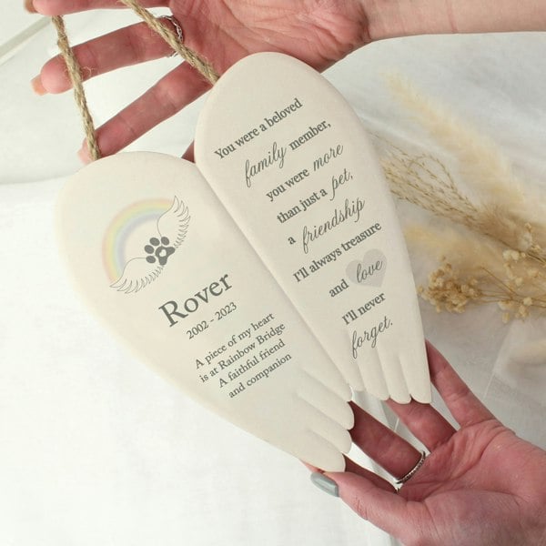 Personalised Memento Company Personalised Pet Memorial Ceramic Wings