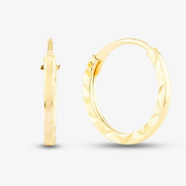 T. H. Baker 9ct Yellow Gold Sleeper Hoop Earrings 1.51.1859