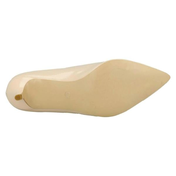 Anne Michelle Ladies Anne Michelle Kitten Heel Crinkle Patent Court Shoes