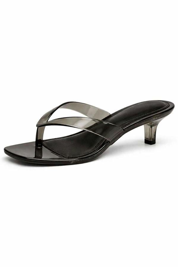 Spot On Ladies Spot On Toepost Heeled Sandals F00502