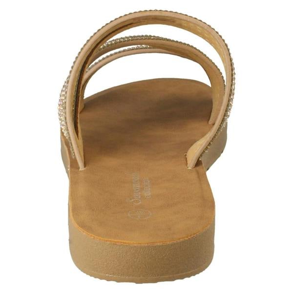 Savannah Ladies Savannah Slip On Diamante Detailed Summer Sandals F00448