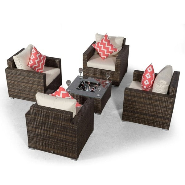 Giardino Sydney 4 Seater Rattan Sofa Set with Drinks Cooler Coffee Table