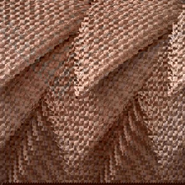 Catherine Lansfield Jaipur Chunky Waffle Cotton Blanket Throw Pink