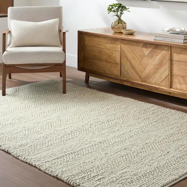 Livabliss Tahoe II-Hand Woven Beige Taupe Wool Global Rug
