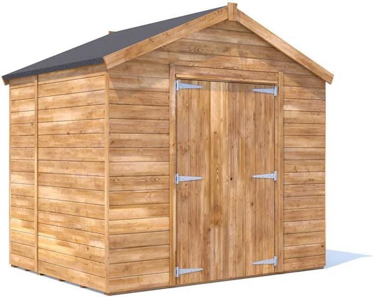 Dunster House Bike Shed 2.4 x 1.8m (8' x 6') 12mm Walls Wooden Garden Building Apex Roof Overlord Modular
