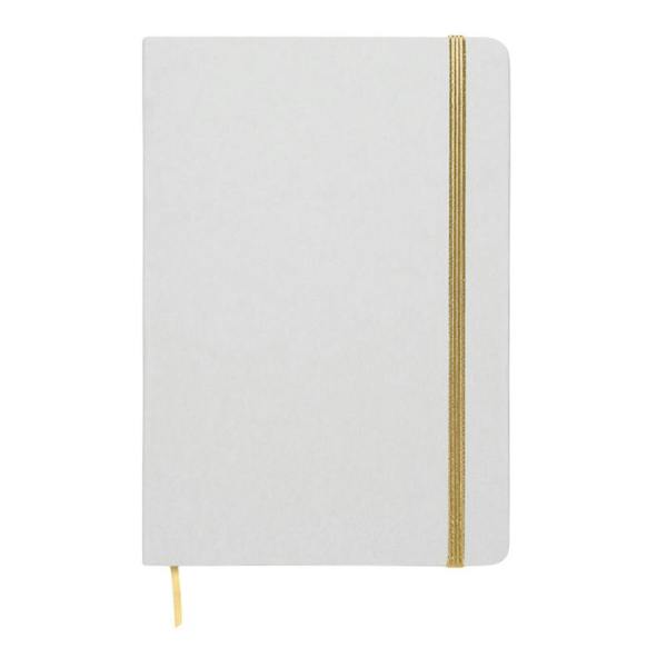 MidOcean Route White A5 Notebook - Gold/White - 
