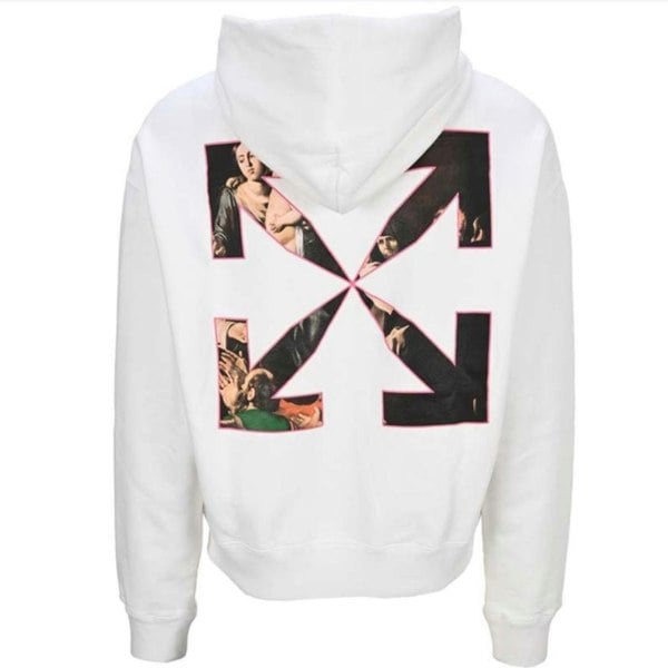 Off-White Sprayed Caravaggio Oversized Hoodie - White