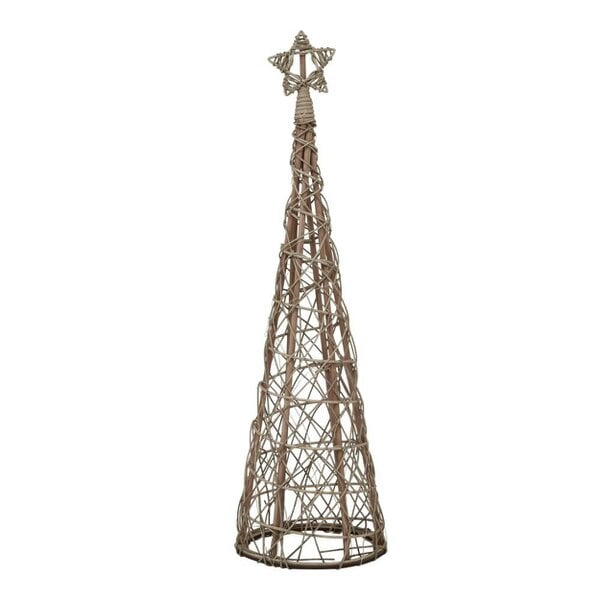 Hill Interiors Wicker Christmas Tree Decoration - Brown - 100cm x 30cm x 30cm - Brown - 100% Mixed