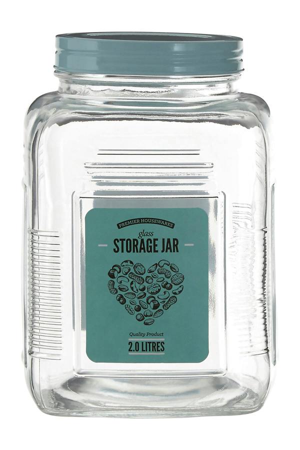 Maison by Premier Luca Assorted Square Clear Glass Large Storage Jar