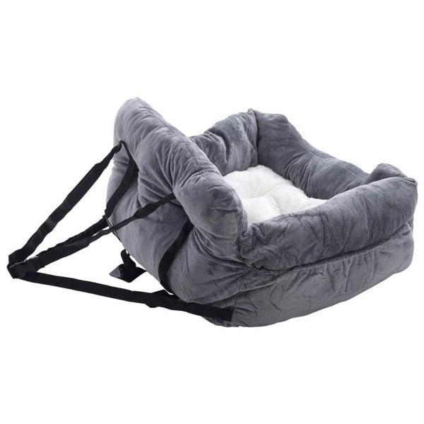 Cozy Dog Car Seat Bed with Storage Pocket and Adjustable Strap Living and Home