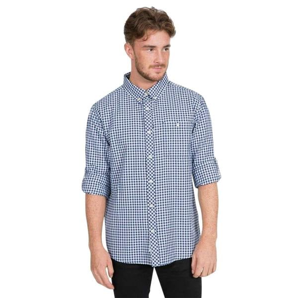 Trespass Mens Checkerboard Button-Down Shirt - Blue Check - 