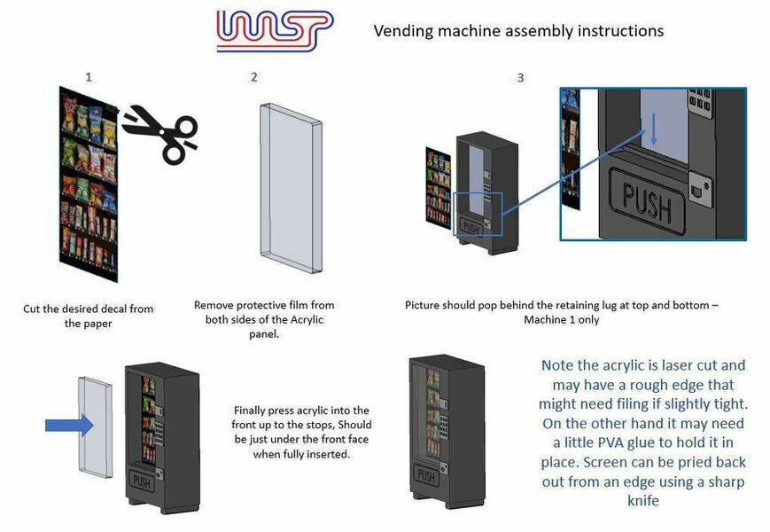 MCSlots Slot Car Scenery Track Side Drinks Vending Set of 3 New 1:32 Scale WASP