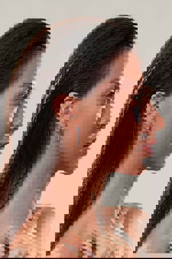 Lioness by TF Halo Kite Earrings - Solid 925 Sterling Silver, Rhodium-Plated