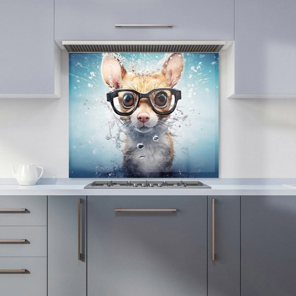 Warren Reed - Designer Splashart Mouse With Glasses Kitchen Splashback