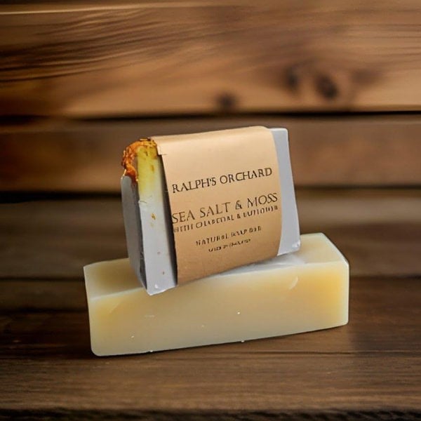 Sea salt and moss handmade soap bar