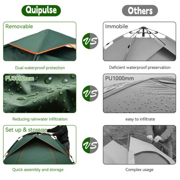 Leaper 3-4 Green Person Instant Pop-Up Tent