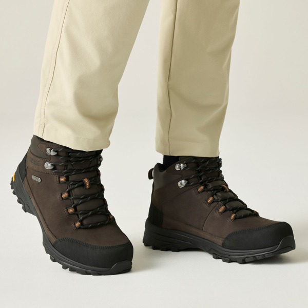 Regatta Mens Burrell Leather Walking Boots - Peat