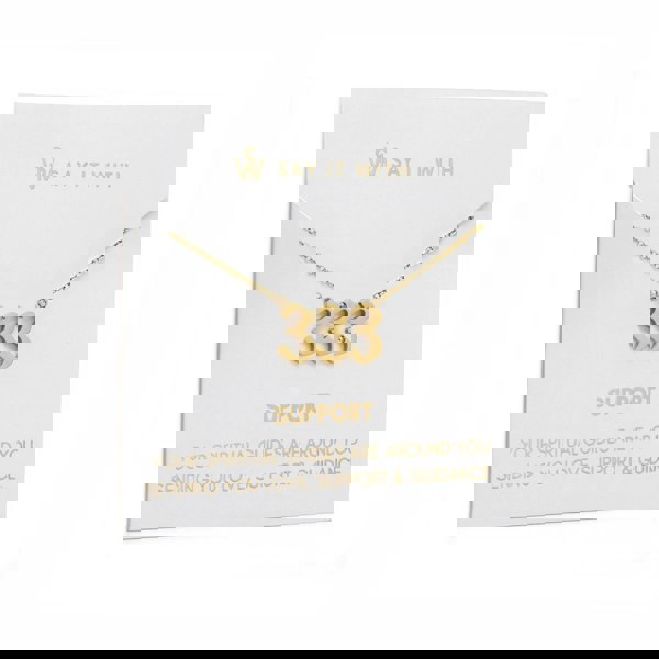 Say It With Angel Number Necklace - Gold Plated - 333