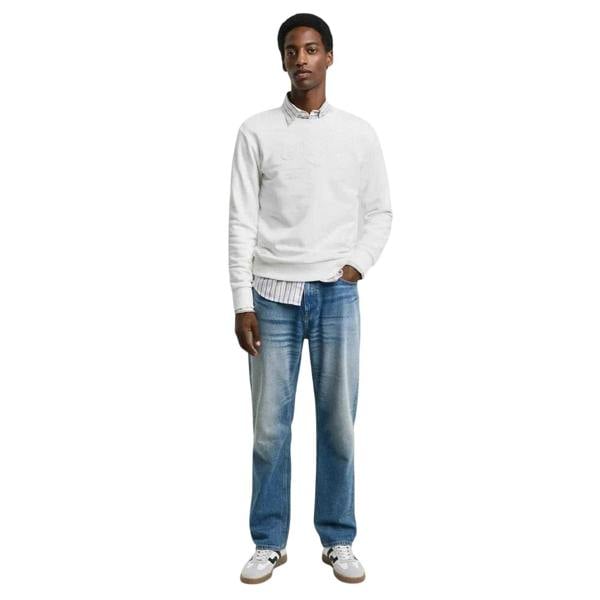 Gant Mens Tonal Logo Regular Sweatshirt - Cream - 