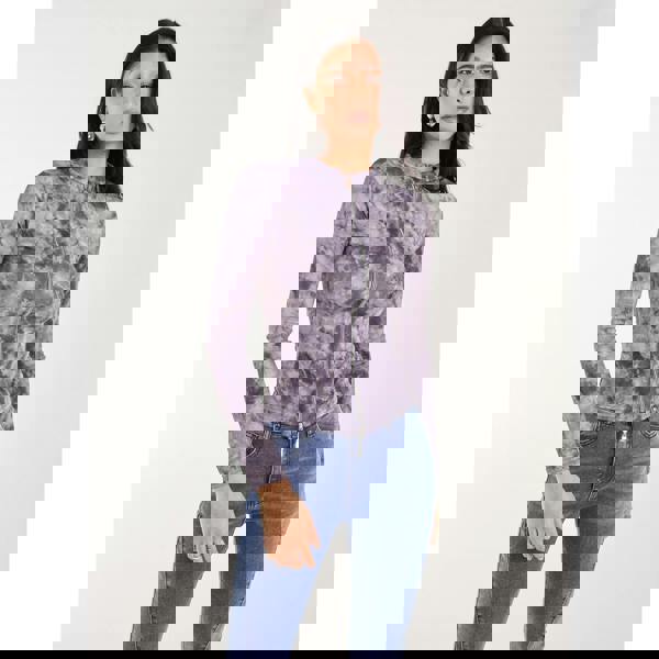 Pink Vanilla Acid Distressed Look Double Zip Top