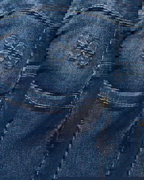 Crosshatch Tonwin Embossed Denim Shorts Dark Wash