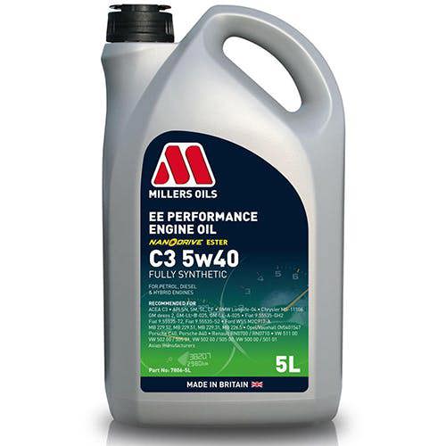 Millers 5w40 Fully Synthetic Engine Oil Millers EE Performance 5w 40 C3