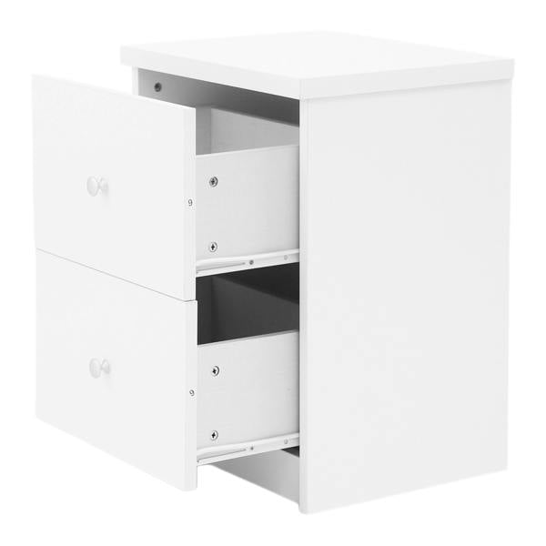 Core Products Set of 2 Freya White 2-Drawer Modern Bedside Cabinets