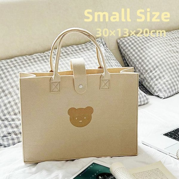 Anymom Mommy Bag Bear design Handbag Small Size Without Zipper Multifunctional Ins Style Mom Tote Bag