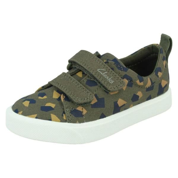 Clarks Childrens Clarks Hook & Loop Fastening Canvas Shoes City Bright