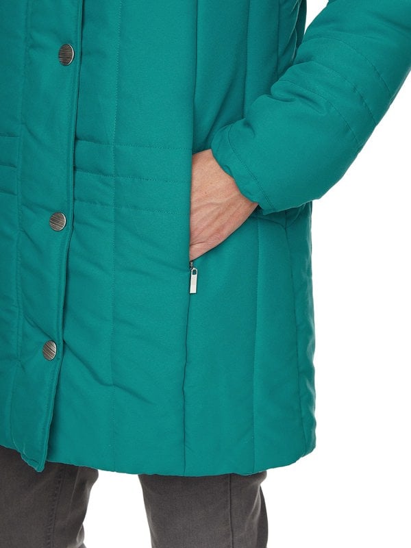 PennyPlain Long Quilt Coat - Teal