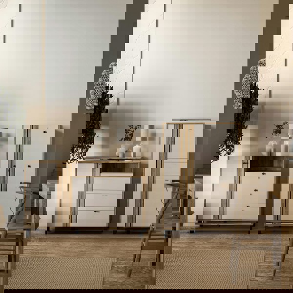 Furniture To Go Grafton 1 Door 3 Drawer Chest In Cream and Oak