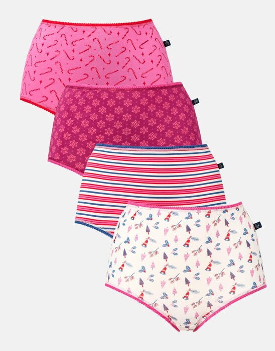 British Boxers Multipack! 4 Pairs of Women's Bamboo Full Briefs – Ding Dong Merrily