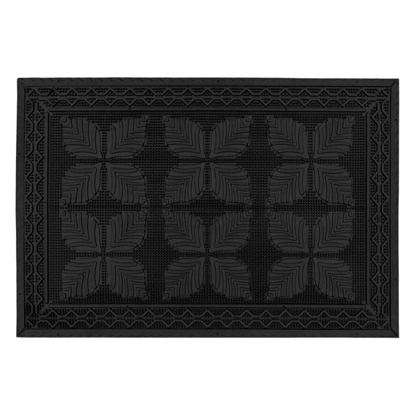 JVL Linden Scraper Rubber Pin Doormat 40x60cm, Black