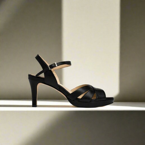 Emily black heel side view