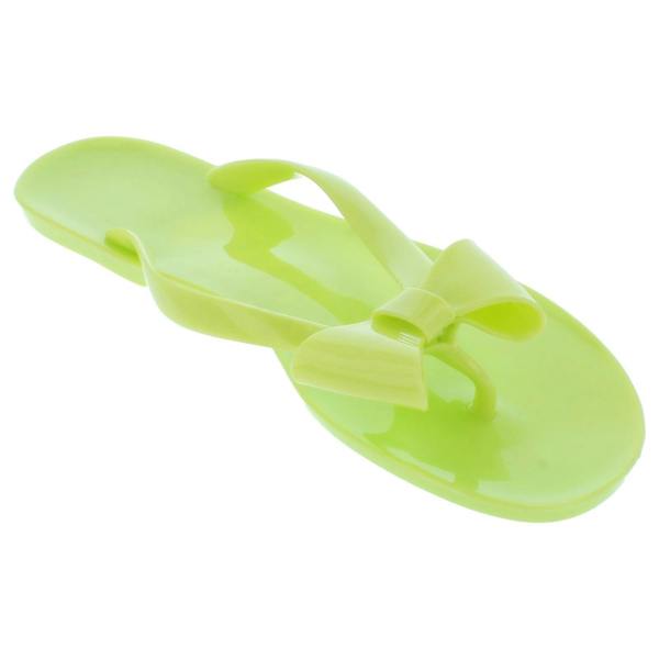 Spot On Ladies Spot On Flat Bow Trim Toepost Jelly Sandal